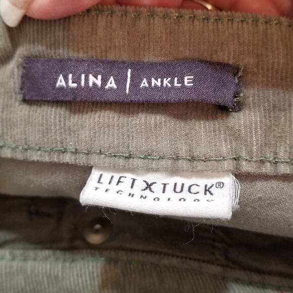 NYDJ LIFT TUCK Alina Lift & Tuck Tech Ankle Skinny Pants Olive Green Jeans Sz 10 - Picture 8 of 16